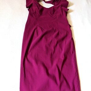 ASOS magenta open back dress sz 12 ruffle details
